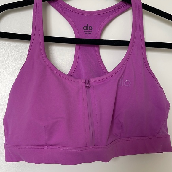 ALO YOGA ELECTRIC VIOLET PURPLE SPEED SPORTS BRA - Picture 2 of 5
